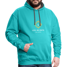 Load image into Gallery viewer, Contrast Hoodie - scuba blue/asphalt