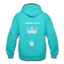 Load image into Gallery viewer, Contrast Hoodie - scuba blue/asphalt