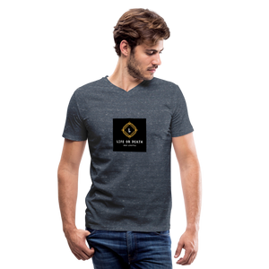 Men's V-Neck T-Shirt - heather navy