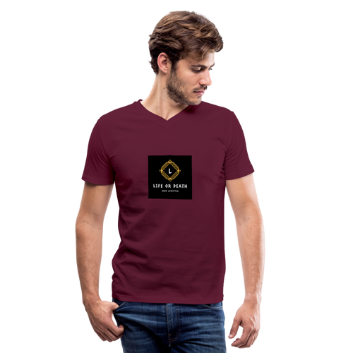 Men's V-Neck T-Shirt - maroon