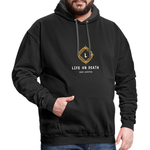 Contrast Hoodie - black/asphalt