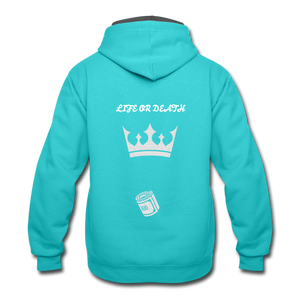 Contrast Hoodie - scuba blue/asphalt