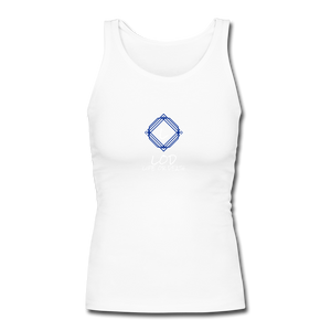 Women's Longer Length Fitted Tank - white