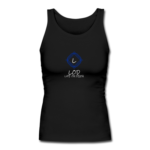 Women's Longer Length Fitted Tank - black