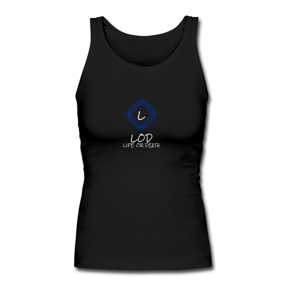 Women's Longer Length Fitted Tank - black