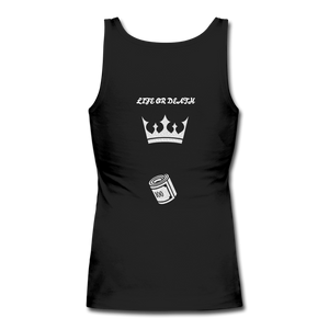 Women's Longer Length Fitted Tank - black