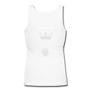 Women's Longer Length Fitted Tank - white