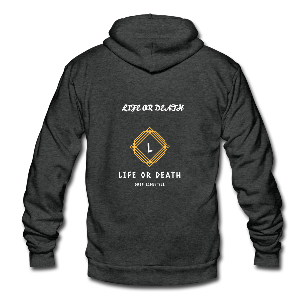 Unisex Fleece Zip Hoodie - charcoal gray