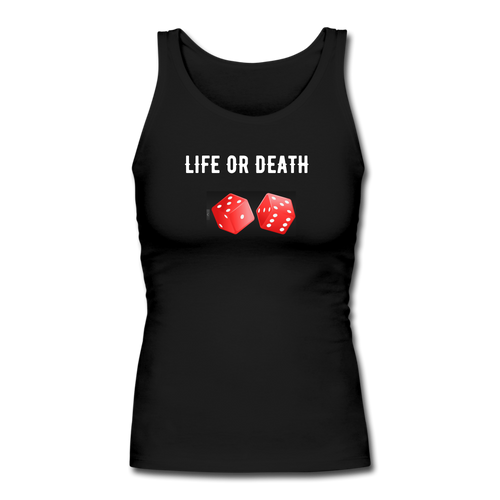 Women's Longer Length Fitted Tank - black