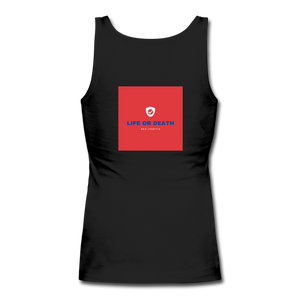 Women's Longer Length Fitted Tank - black