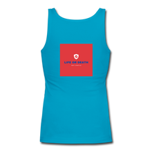 Load image into Gallery viewer, Women&#39;s Longer Length Fitted Tank - turquoise
